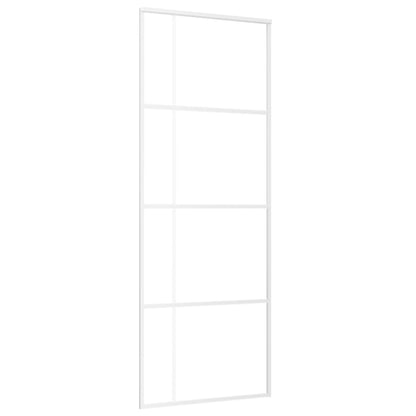 vidaXL Porte coulissante Verre ESG dépoli et aluminium 76x205 cm Blanc
