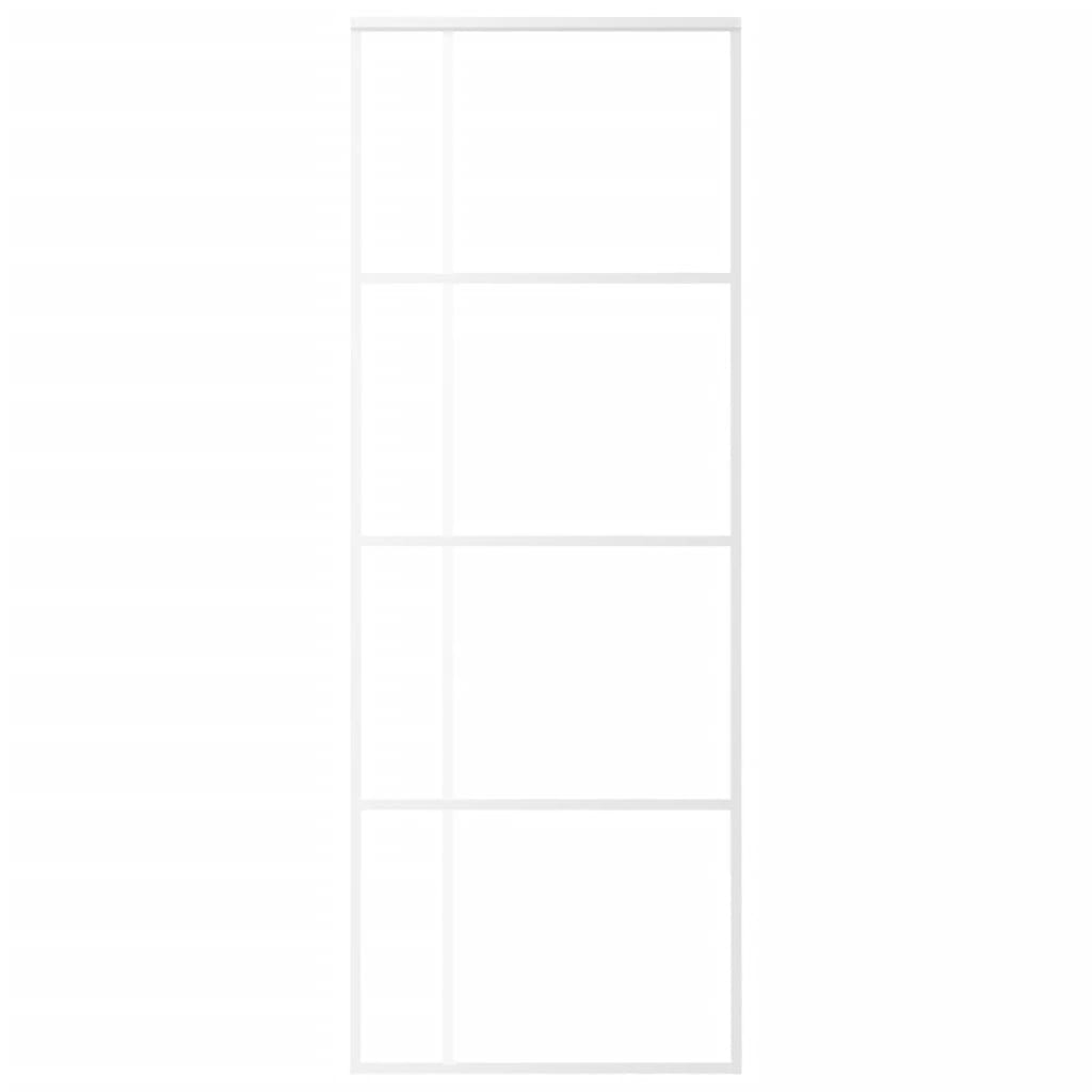 vidaXL Porte coulissante Verre ESG dépoli et aluminium 76x205 cm Blanc