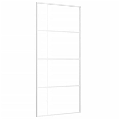 vidaXL Porte coulissante Verre ESG dépoli et aluminium 90x205 cm Blanc