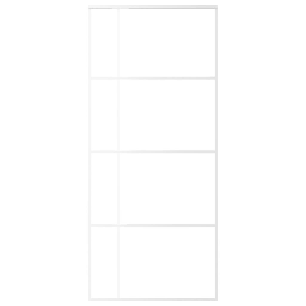 vidaXL Porte coulissante Verre ESG dépoli et aluminium 90x205 cm Blanc