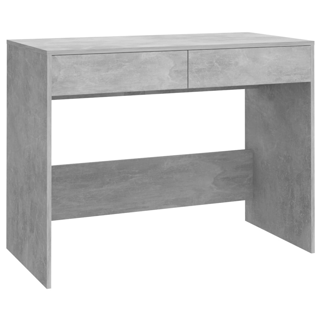 vidaXL Bureau Gris béton 101x50x76,5 cm Aggloméré