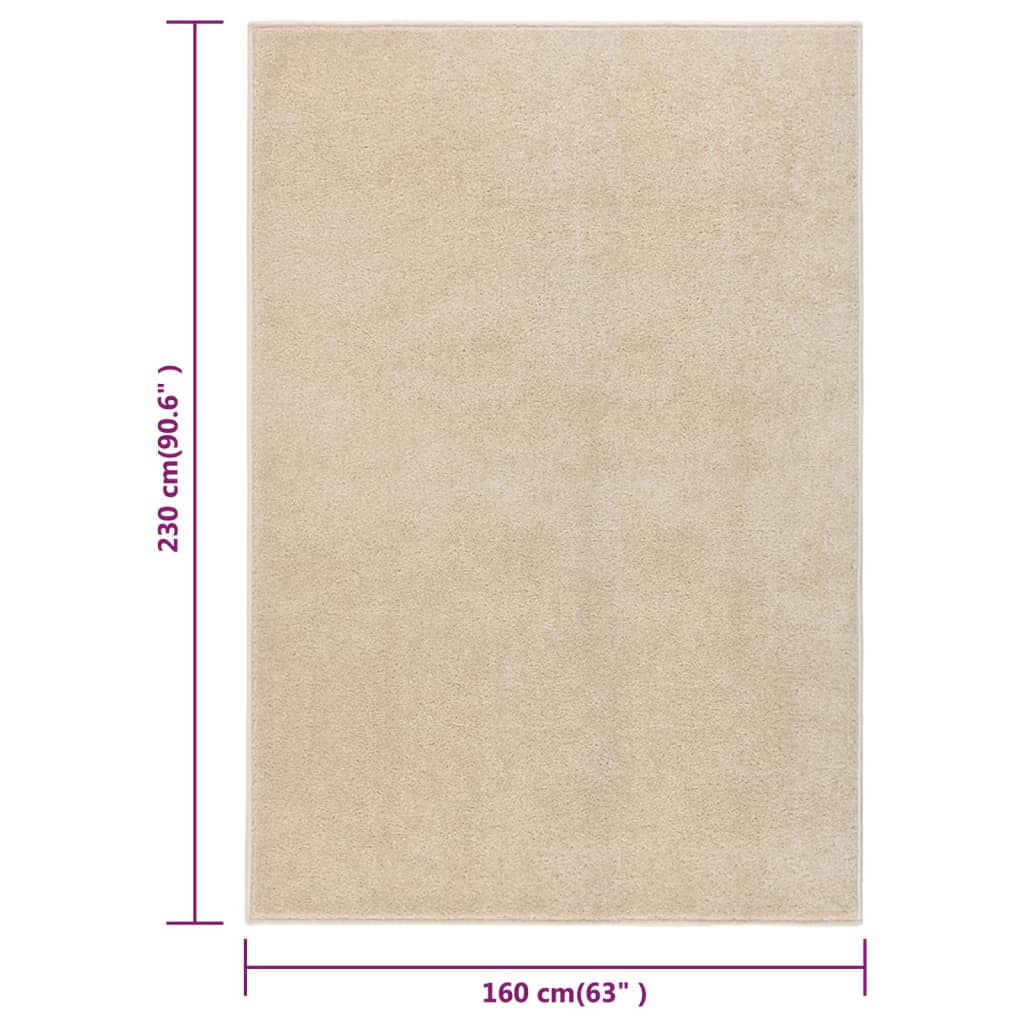 vidaXL Tapis à poils courts 160x230 cm Beige