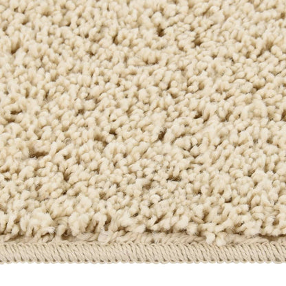 vidaXL Tapis shaggy antidérapant Crème 140x200 cm