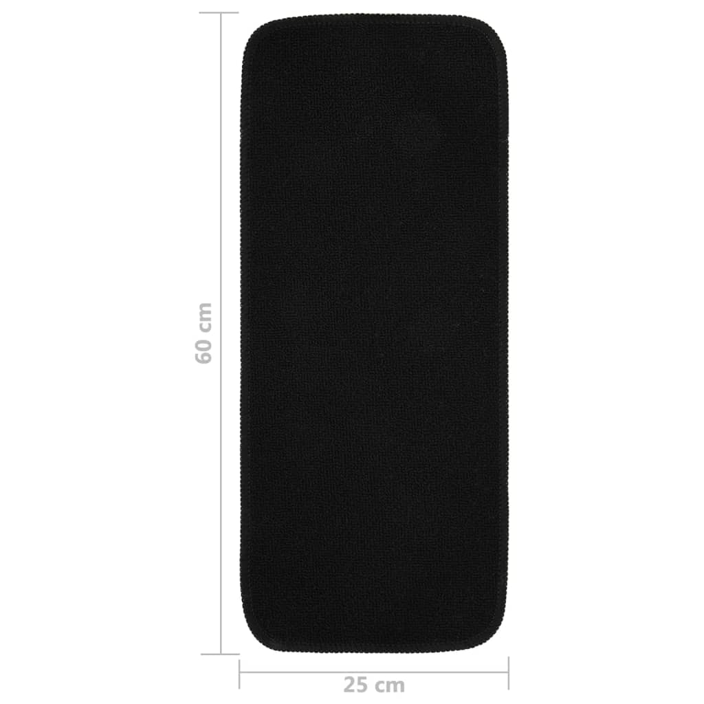 vidaXL Tapis d'escalier antidérapants 15pcs 60x25cm Noir Rectangulaire