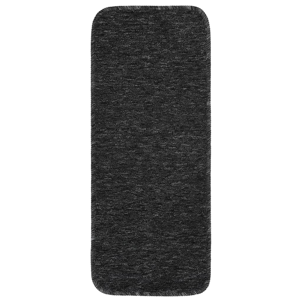 vidaXL Tapis d'escalier 15 pcs 60x25 cm Anthracite Rectangulaire
