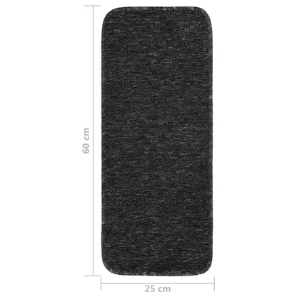 vidaXL Tapis d'escalier 15 pcs 60x25 cm Anthracite Rectangulaire