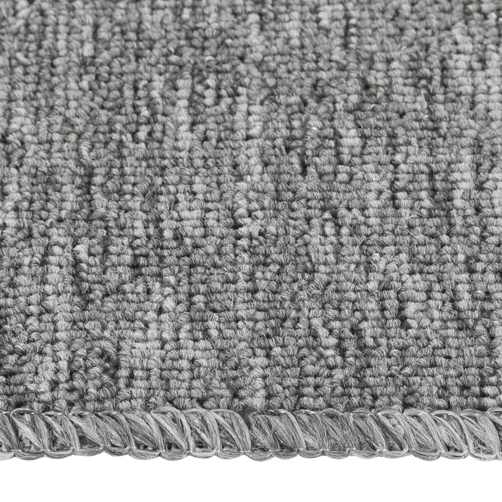 vidaXL Tapis d'escalier antidérapants 15pcs 60x25cm Gris Rectangulaire