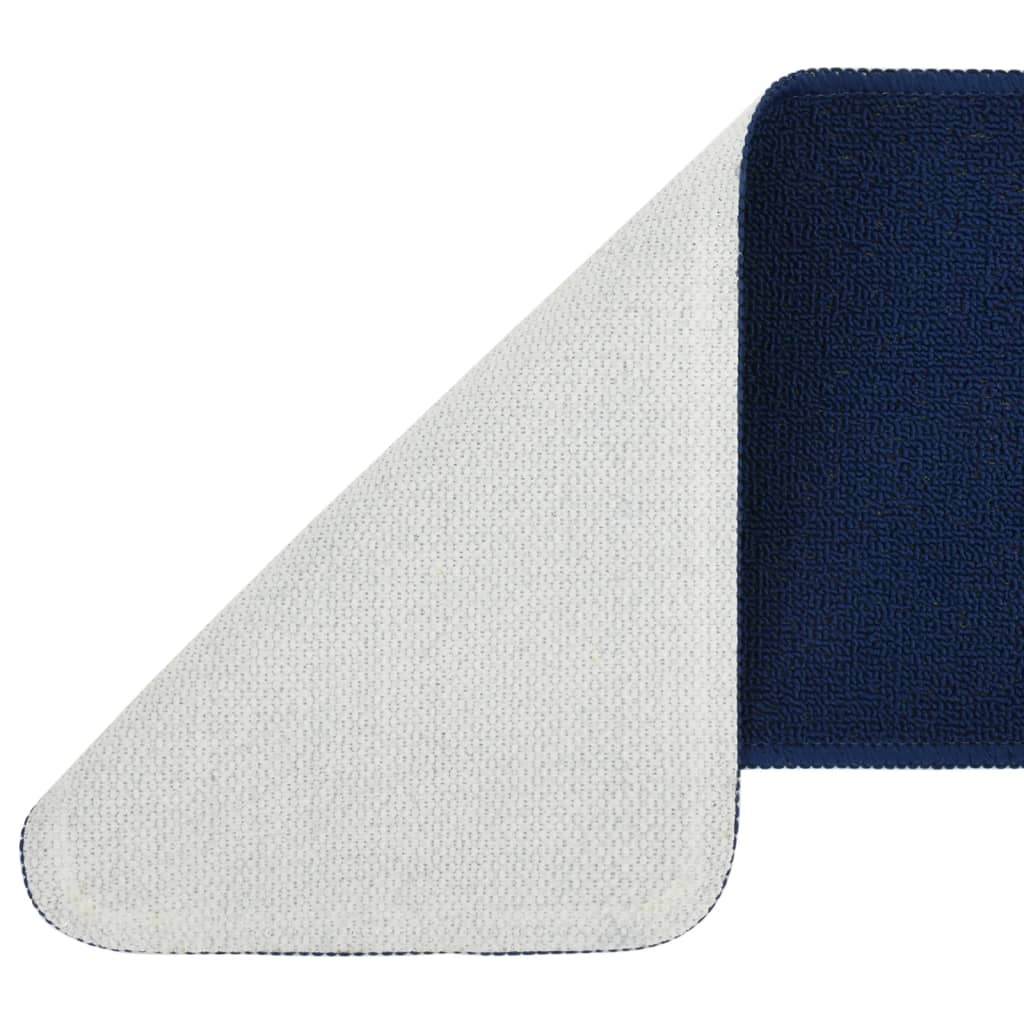 vidaXL Tapis d'escalier 15 pcs 60x25 cm Bleu marine Rectangulaire
