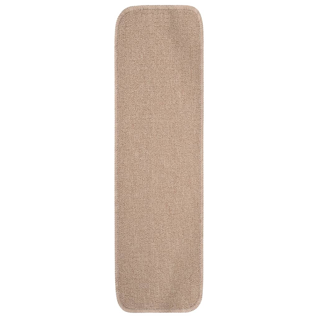 vidaXL Tapis escalier antidérapants 15 pcs 75x20cm Beige Rectangulaire