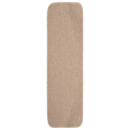 vidaXL Tapis escalier antidérapants 15 pcs 75x20cm Beige Rectangulaire