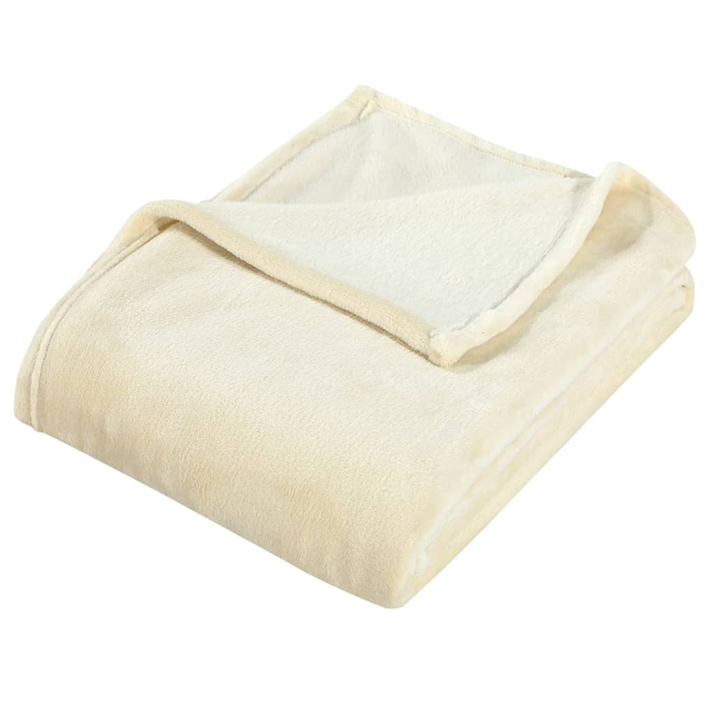 vidaXL Couverture crème 130x170 cm polyester