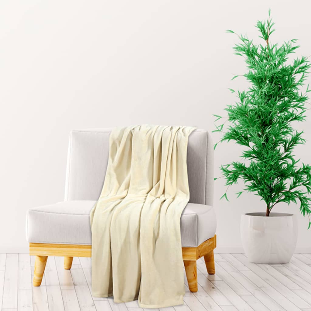 vidaXL Couverture crème 130x170 cm polyester