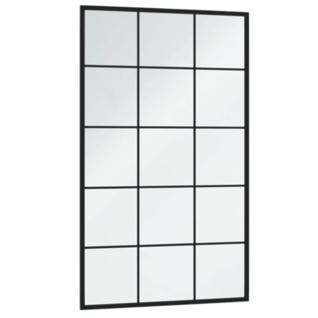vidaXL Miroir mural noir 100x60 cm métal