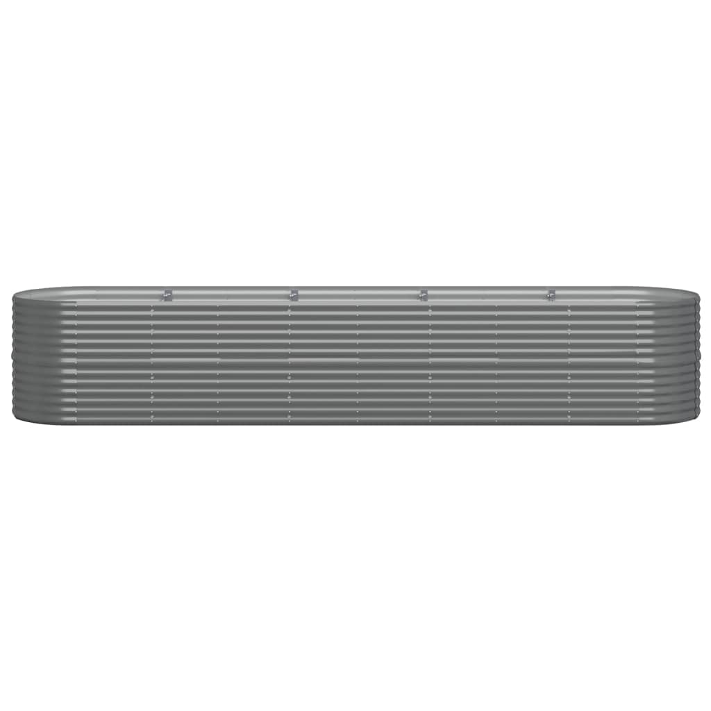 vidaXL Lit surélevé de jardin Acier enduit de poudre 368x80x68 cm gris