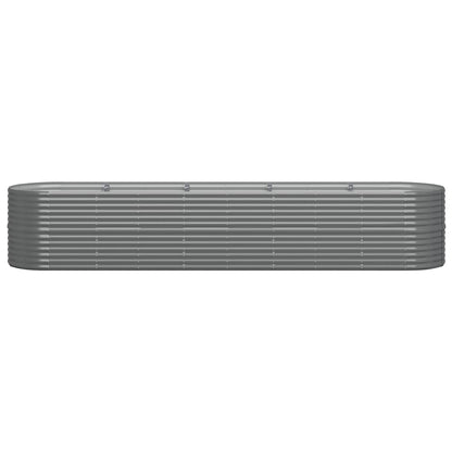 vidaXL Lit surélevé de jardin Acier enduit de poudre 368x80x68 cm gris