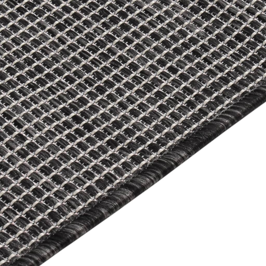 vidaXL Tapis à tissage plat d'extérieur 140x200 cm Gris