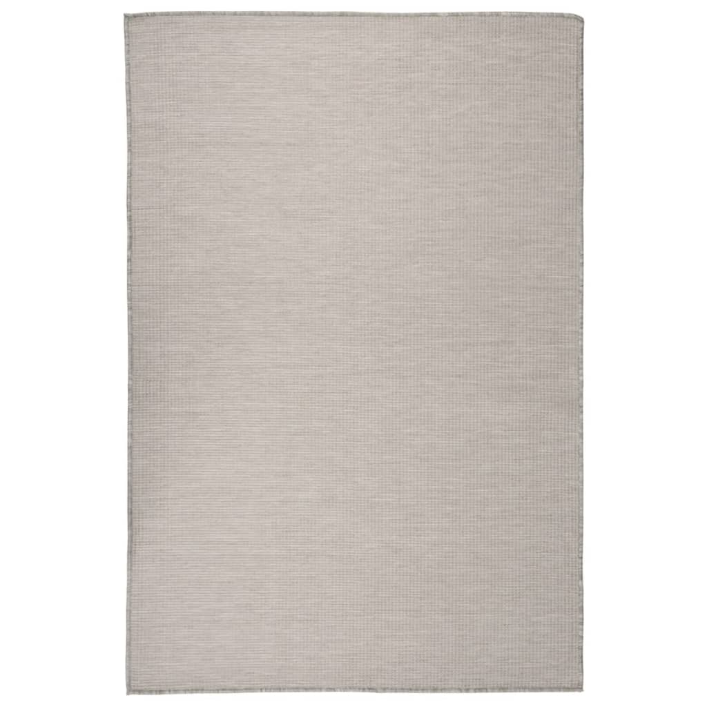 vidaXL Tapis à tissage plat d'extérieur 120x170 cm Taupe