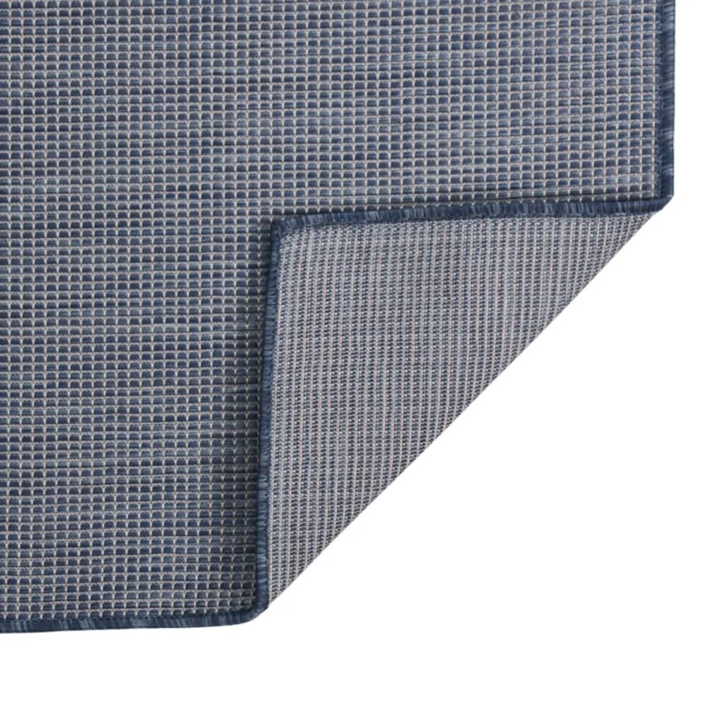 vidaXL Tapis à tissage plat d'extérieur 120x170 cm Bleu