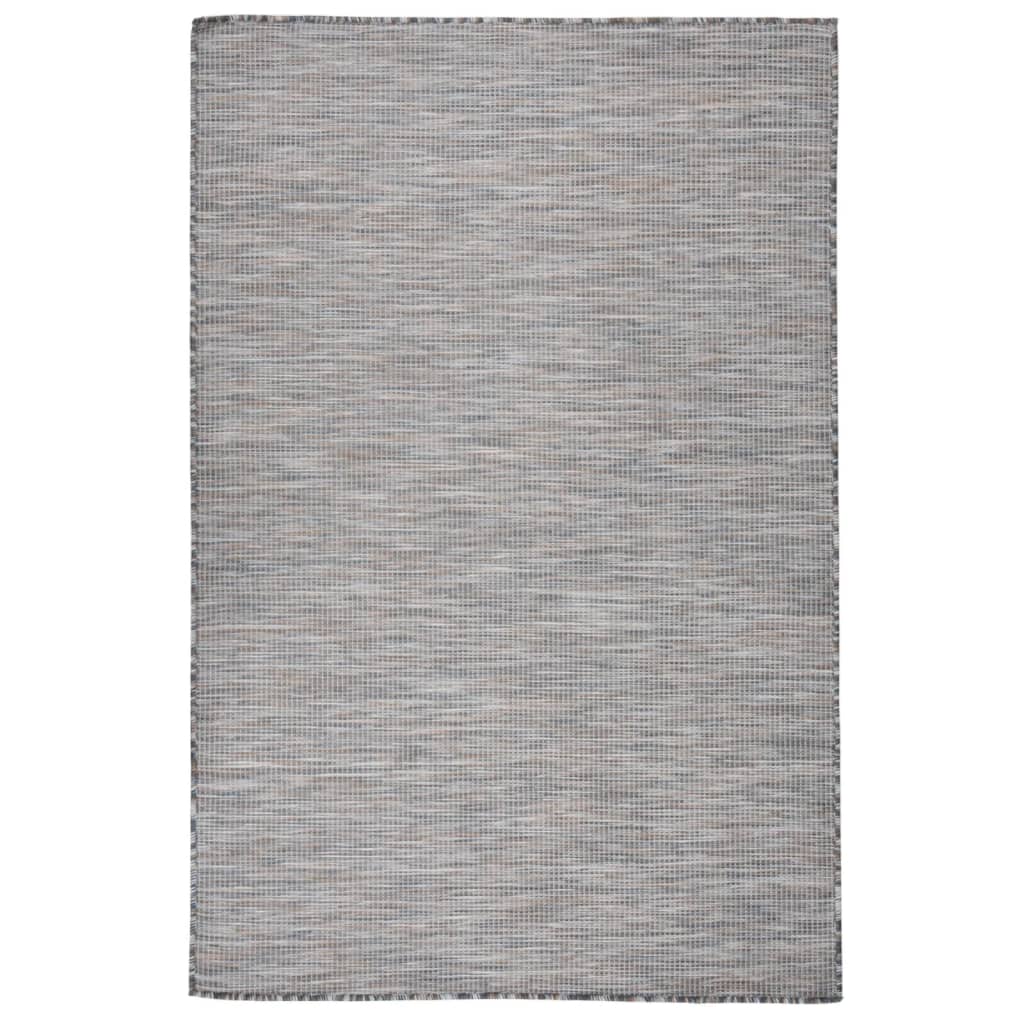 vidaXL Tapis à tissage plat d'extérieur 120x170 cm Marron et bleu
