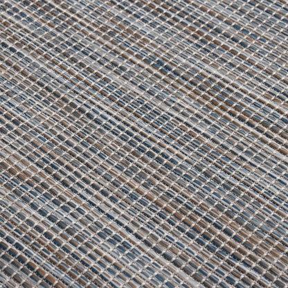 vidaXL Tapis à tissage plat d'extérieur 120x170 cm Marron et bleu