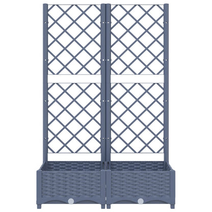 vidaXL Jardinière avec treillis Gris foncé 80x40x121,5 cm PP