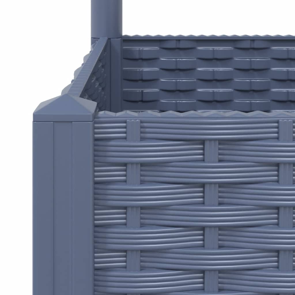 vidaXL Jardinière avec treillis Gris foncé 80x40x121,5 cm PP