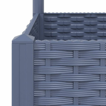 vidaXL Jardinière avec treillis Gris foncé 80x40x121,5 cm PP