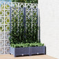 vidaXL Jardinière avec treillis Gris foncé 80x40x121,5 cm PP