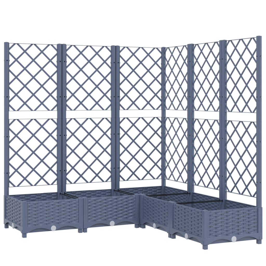 vidaXL Jardinière avec treillis Gris foncé 120x120x121,5 cm PP