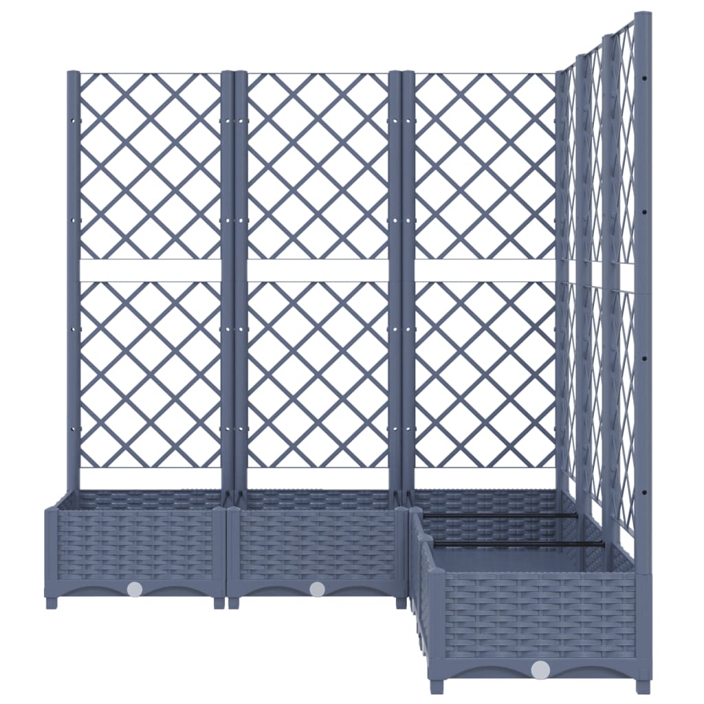 vidaXL Jardinière avec treillis Gris foncé 120x120x121,5 cm PP
