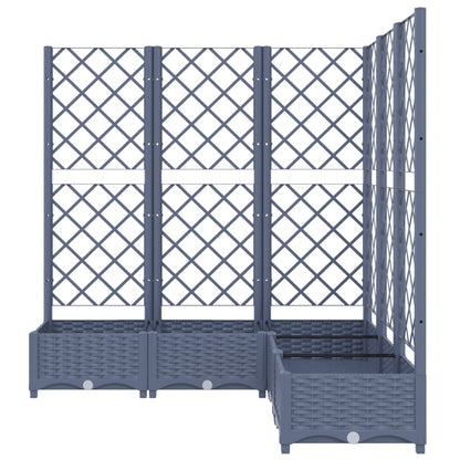 vidaXL Jardinière avec treillis Gris foncé 120x120x121,5 cm PP
