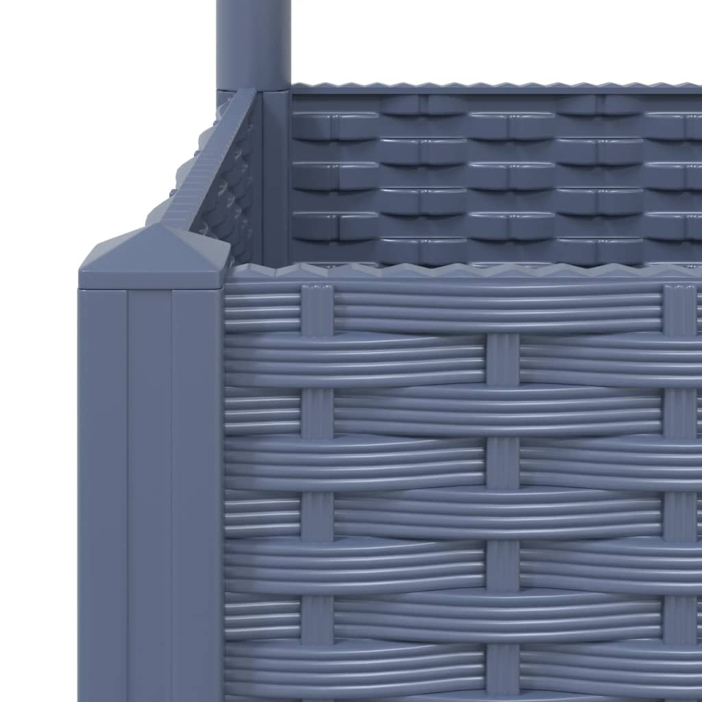 vidaXL Jardinière avec treillis Gris foncé 120x120x121,5 cm PP