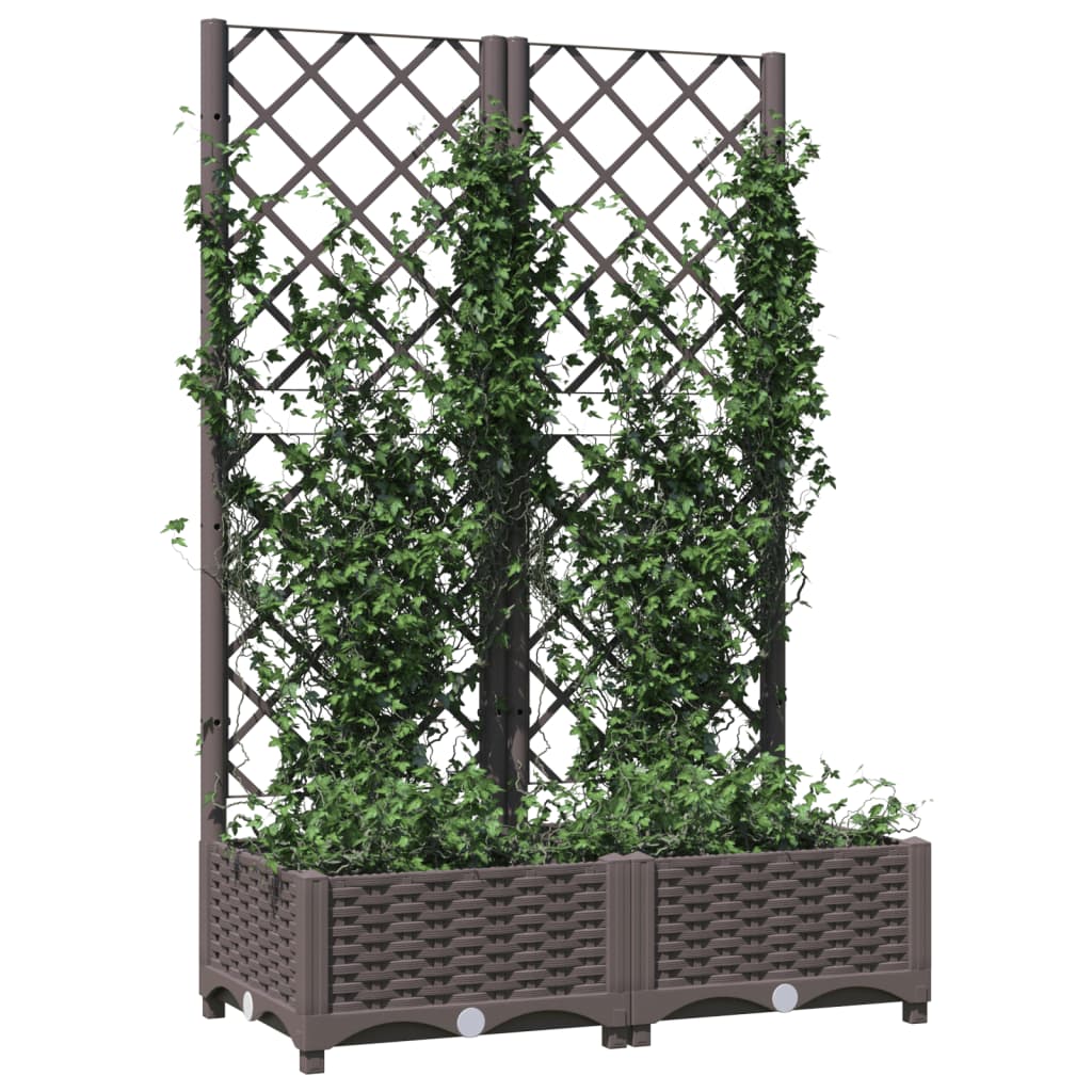 vidaXL Jardinière avec treillis Marron 80x40x121,5 cm PP
