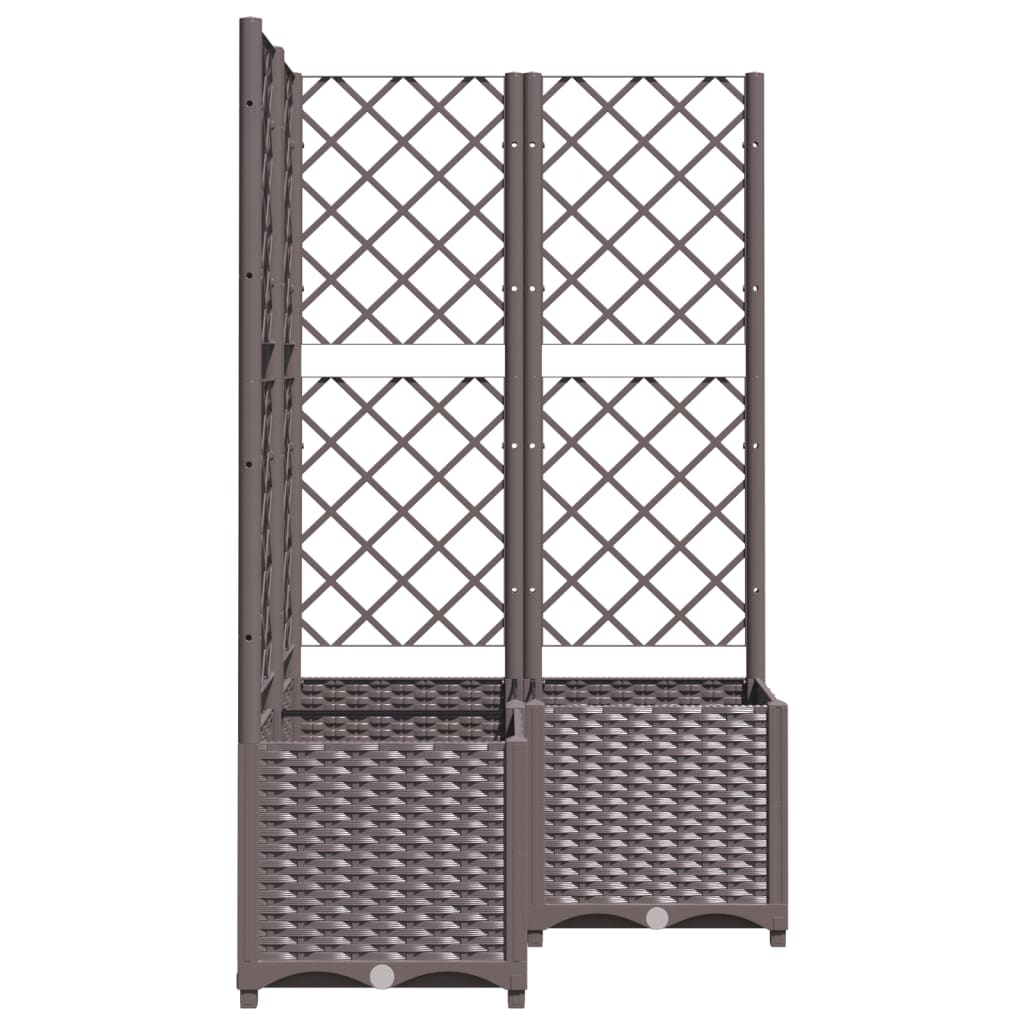 vidaXL Jardinière avec treillis Marron 80x80x136 cm PP