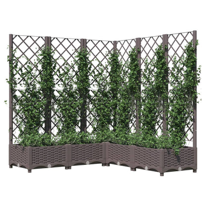 vidaXL Jardinière avec treillis Marron 120x120x121,5 cm PP