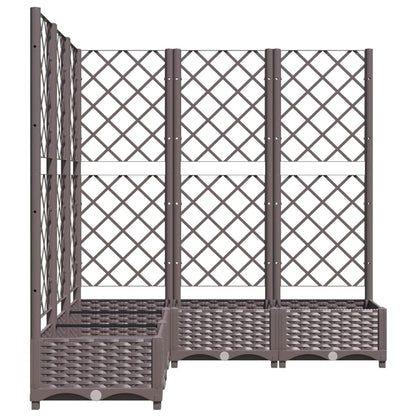 vidaXL Jardinière avec treillis Marron 120x120x121,5 cm PP