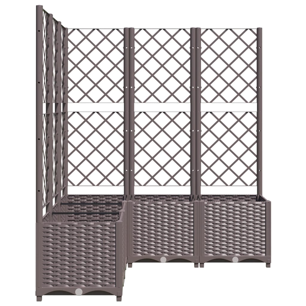 vidaXL Jardinière avec treillis Marron 120x120x136 cm PP