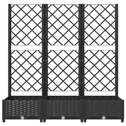vidaXL Jardinière avec treillis Noir 120x40x121,5 cm PP