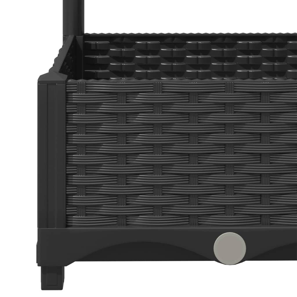 vidaXL Jardinière avec treillis Noir 120x40x121,5 cm PP