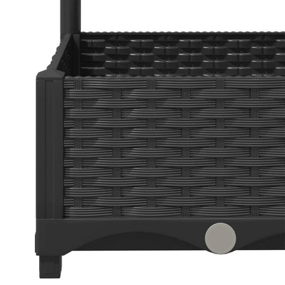 vidaXL Jardinière avec treillis Noir 120x40x121,5 cm PP