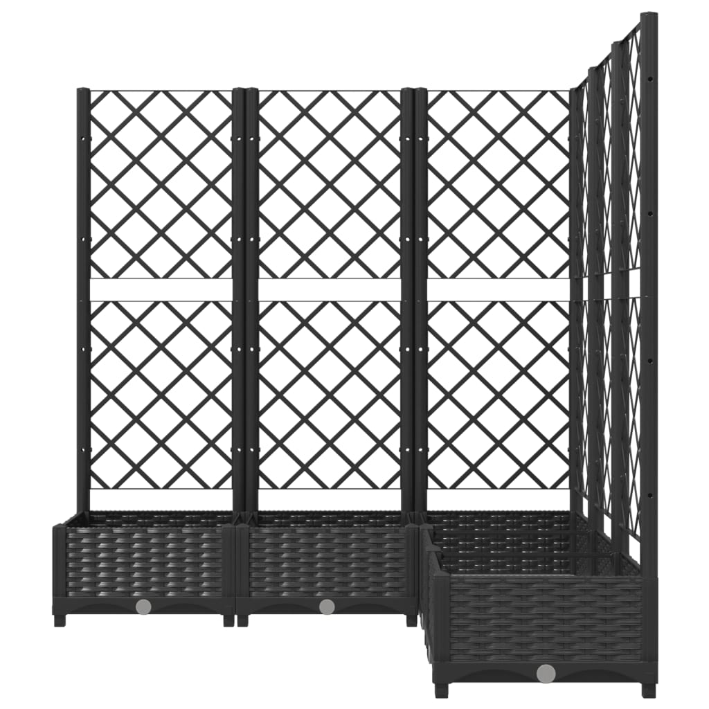 vidaXL Jardinière avec treillis Noir 120x120x121,5 cm PP