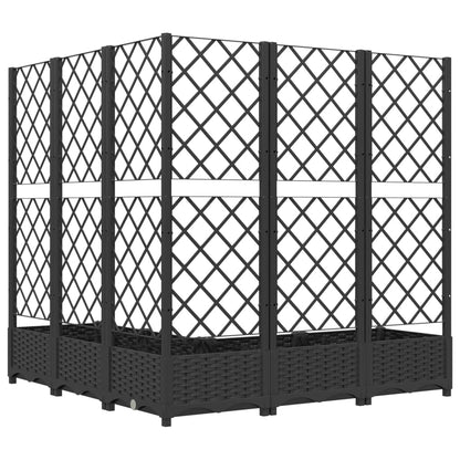 vidaXL Jardinière avec treillis Noir 120x120x121,5 cm PP