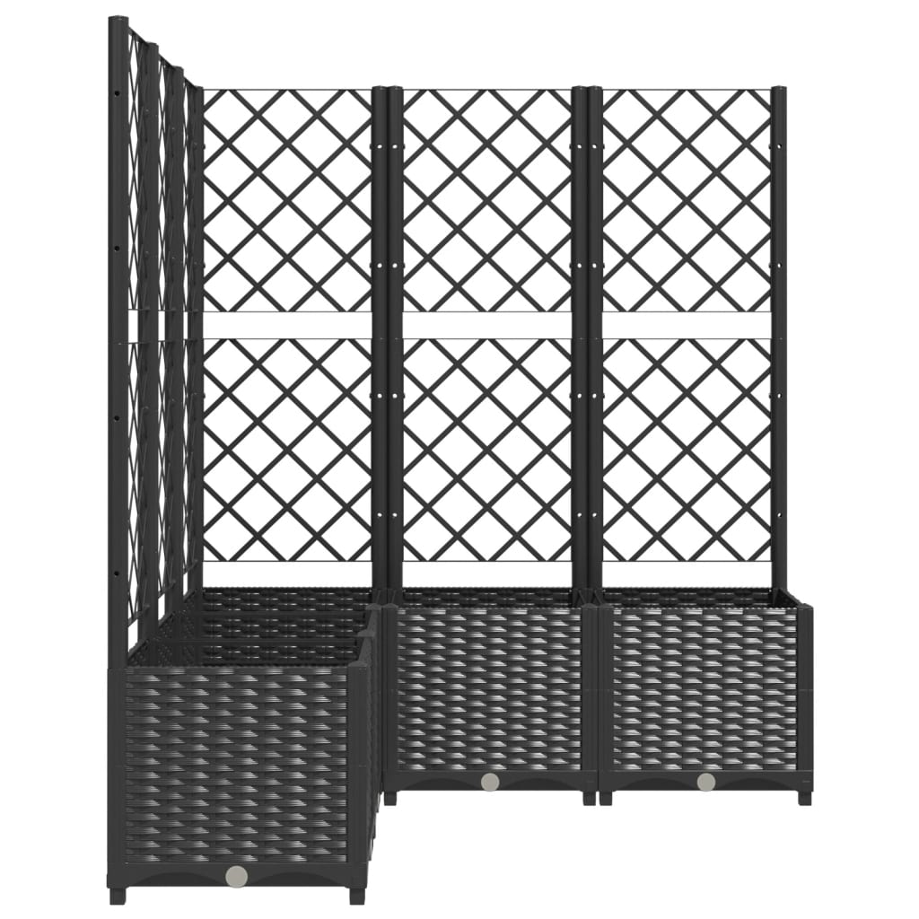 vidaXL Jardinière avec treillis Noir 120x120x136 cm PP