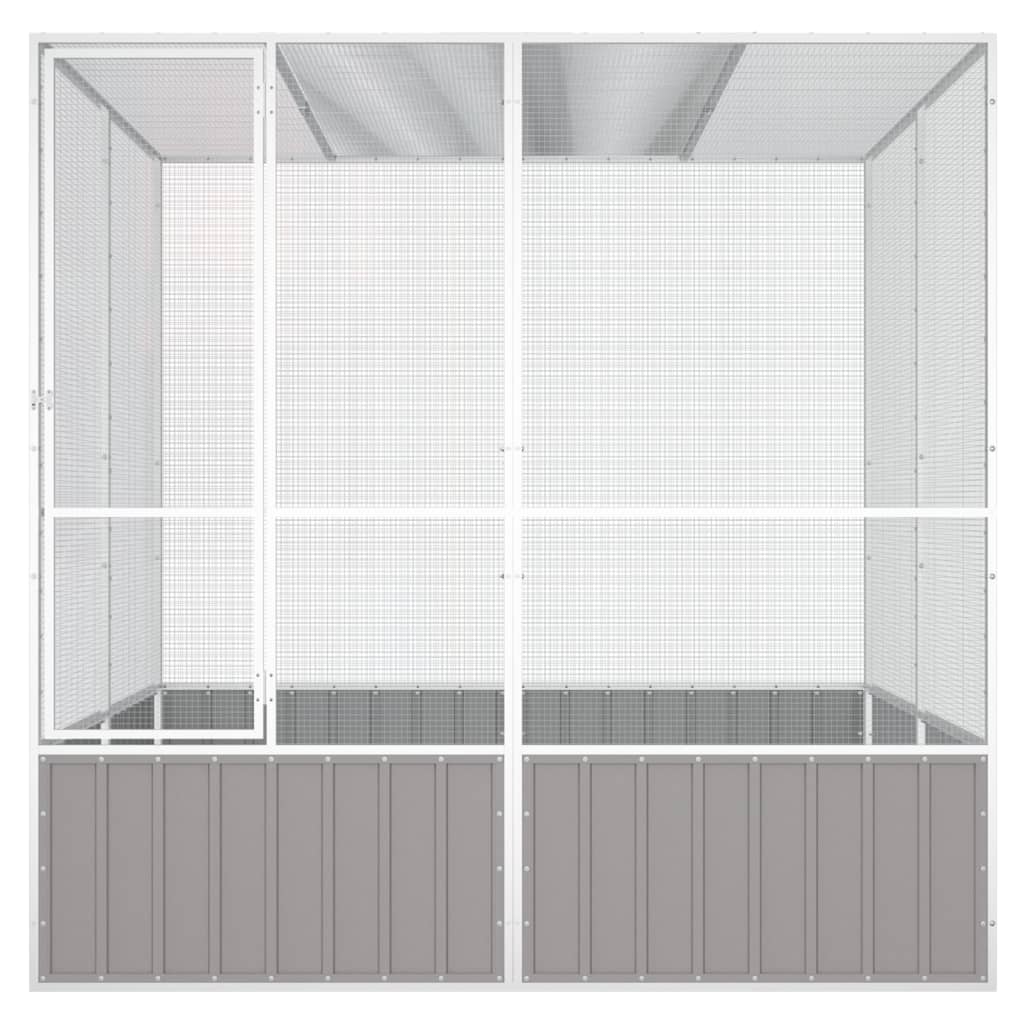 vidaXL Cage à oiseaux Gris 213,5x217,5x211,5 cm Acier galvanisé