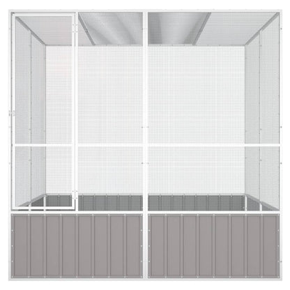 vidaXL Cage à oiseaux Gris 213,5x217,5x211,5 cm Acier galvanisé