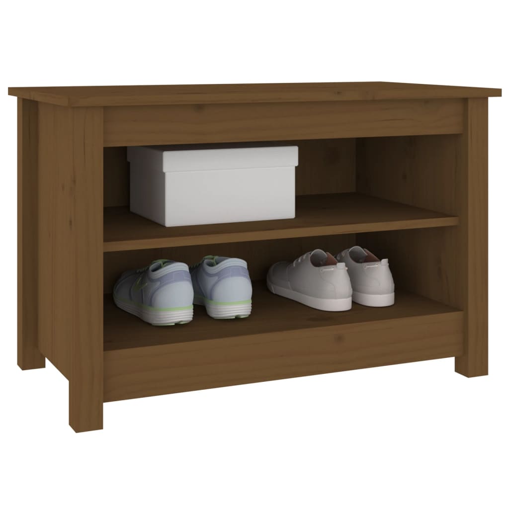 vidaXL Banc à chaussures Marron miel 70x38x45,5 cm Pin massif