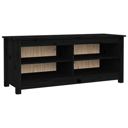 vidaXL Banc à chaussures Noir 110x38x45,5 cm Bois de pin massif