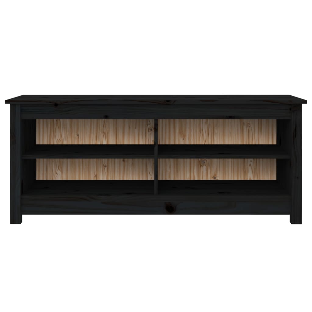 vidaXL Banc à chaussures Noir 110x38x45,5 cm Bois de pin massif