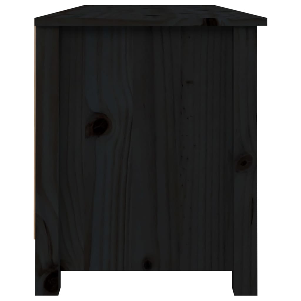 vidaXL Banc à chaussures Noir 110x38x45,5 cm Bois de pin massif