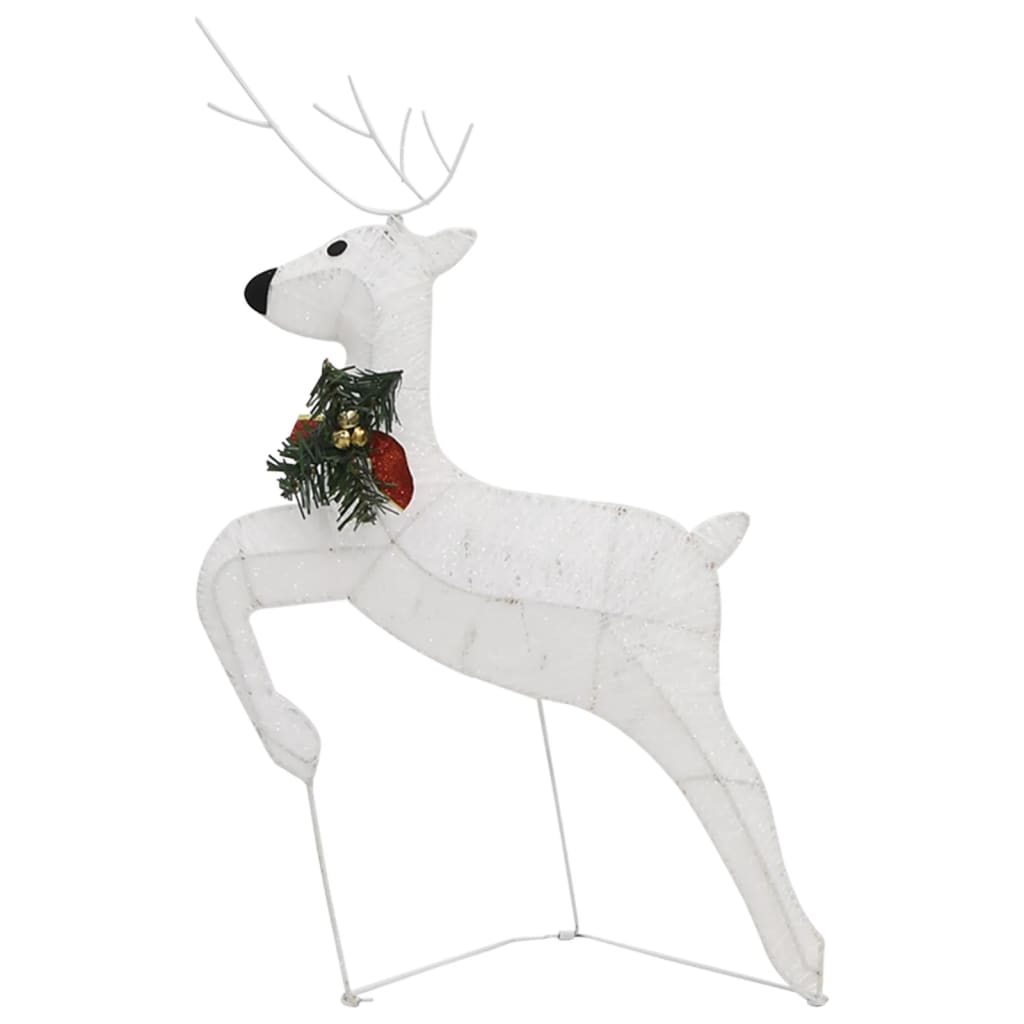 vidaXL Rennes de Noël 2 pcs Blanc 40 LED
